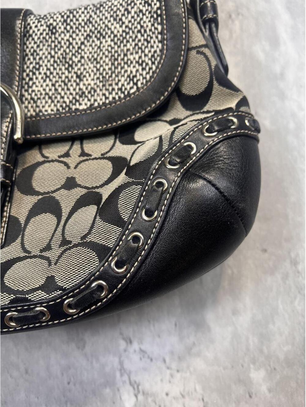 Y2K Coach Signature Soho Black Shoulder Bag - Gem